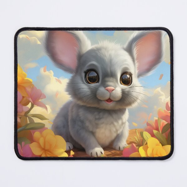 Aperçu de l'œuvre Serenade of Sweetness: Enchanting Chinchilla Amidst Floral Bliss créée et vendue par DrawnThreads.