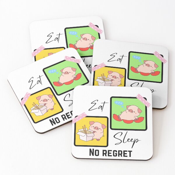 Item preview, Sleep, Eat, Repeat – No Regrets | Cute Pig Aesthetic Design designed and sold by GracefulPODshop.