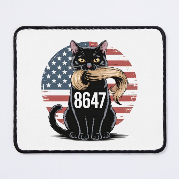 Item preview, 8647 Funny Black Cat with Blonde Hair - American Flag Political designed and sold by G350.
