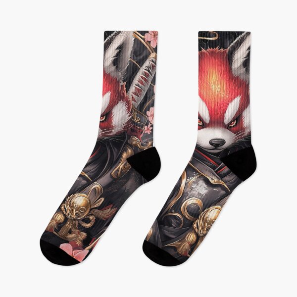 Item preview, Animal Fierce Red Panda Samurai Cherry Blossoms Black Armor designed and sold by Conveentre.