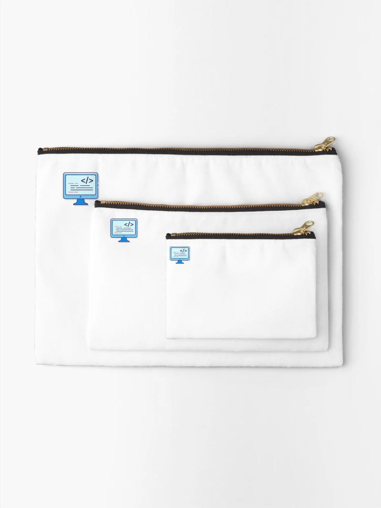 Thumbnail 2 of 4, Zipper Pouch, Coding Icon – Developer Computer Graphic designed and sold by sydney06.