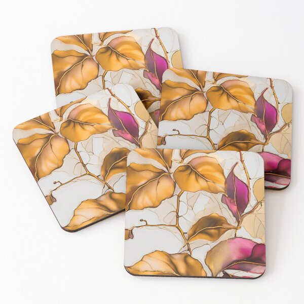 Item preview,  Colorful flower texture,  pink purple gold pattern, leaf pattern,  abstracitive designed and sold by KolorellaS.
