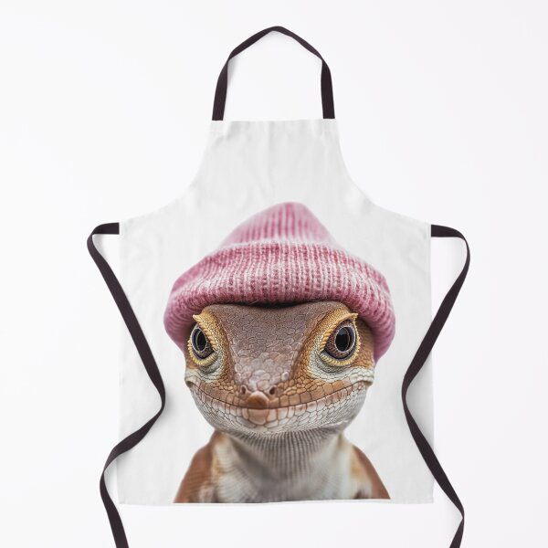 Item preview, Cozy Brown Anole Wearing Pink Winter Hat Trendy Animal Fashion Artwork designed and sold by LazyOwlStore.