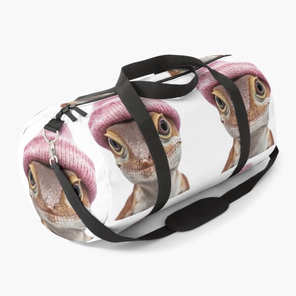 Item preview, Cozy Brown Anole Wearing Pink Winter Hat Trendy Animal Fashion Artwork designed and sold by LazyOwlStore.