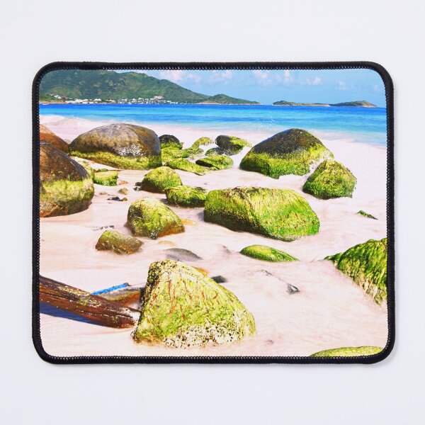 Item preview, Mossy Rocks On Orient Bay Saint Martin Vertical designed and sold by LisaWootenPhoto.