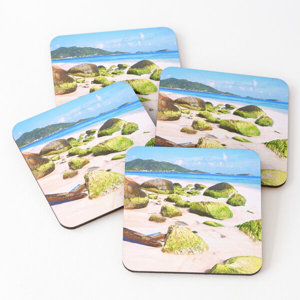 Item preview, Mossy Rocks On Orient Bay Saint Martin Vertical designed and sold by LisaWootenPhoto.
