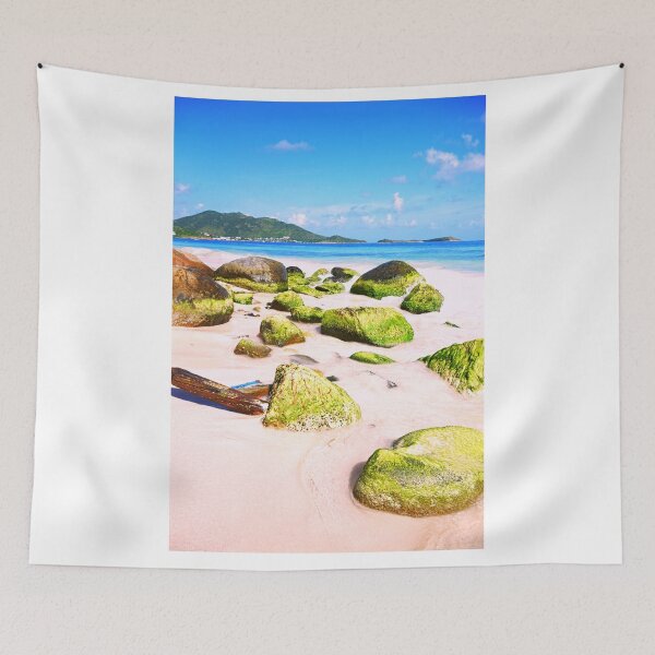 Item preview, Mossy Rocks On Orient Bay Saint Martin Vertical designed and sold by LisaWootenPhoto.
