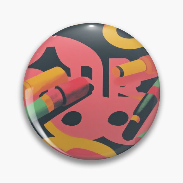 Item preview, Vivid pattern with mascaras, makeup brushes, — Modern Beauty Essentials designed and sold by HEADMADE-TV.