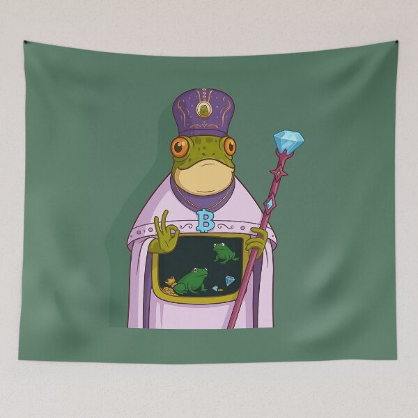 Item preview, Crypto Frog King — Meme Royalty designed and sold by MarinaBlackArt.