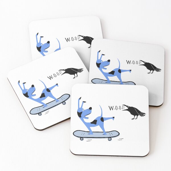 Item preview, A dog on a skateboard and a crow  designed and sold by ANVivid.