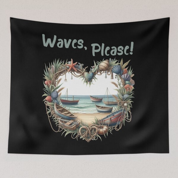 Item preview, Waves, Please! – Fun Heart  for Ocean Lovers designed and sold by Ela-graphicwiz.