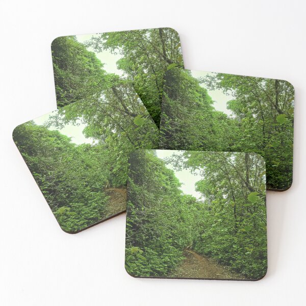 Item preview, Misty Jungle Trail | Lush Green Forest Path Nature Photography Print designed and sold by Fortunately01.