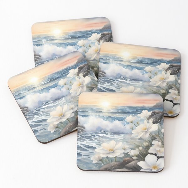 Item preview, Lakeshore with White Flowers designed and sold by CalmnessbyChoice.