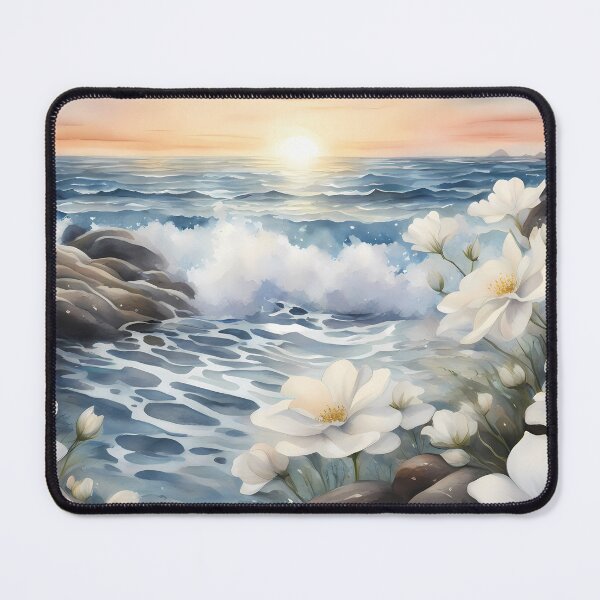 Item preview, Lakeshore with White Flowers designed and sold by CalmnessbyChoice.