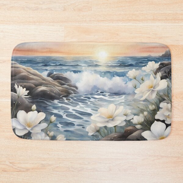 Item preview, Lakeshore with White Flowers designed and sold by CalmnessbyChoice.