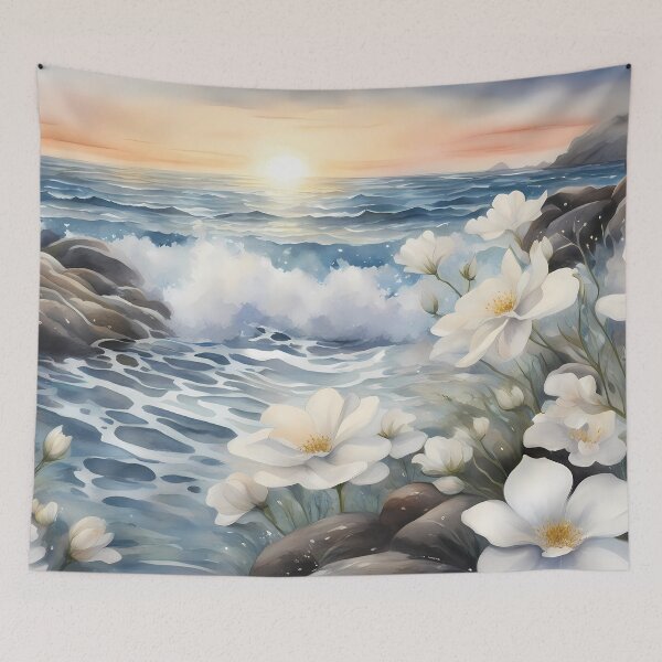 Item preview, Lakeshore with White Flowers designed and sold by CalmnessbyChoice.
