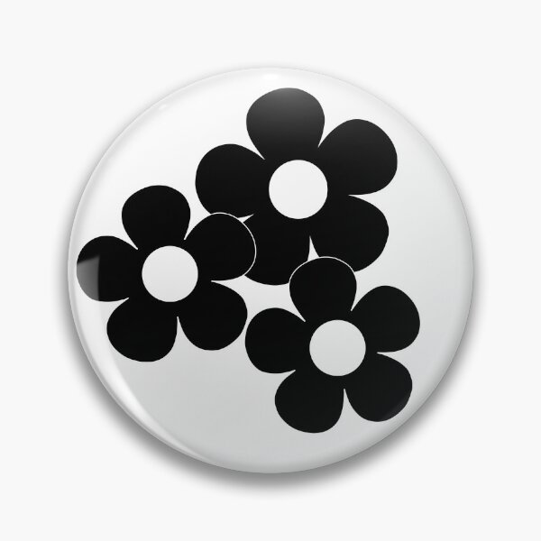 Item preview, 60's Flower Power Pop Flowers in Black and White designed and sold by MellowCat.
