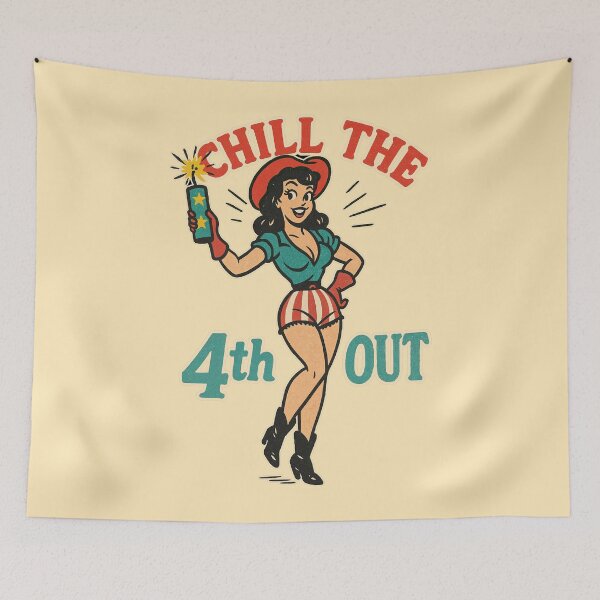 Item preview, Chill the 4th Out Retro Pin-Up Girl Independence Day Design	 designed and sold by Victor Shadehorn.