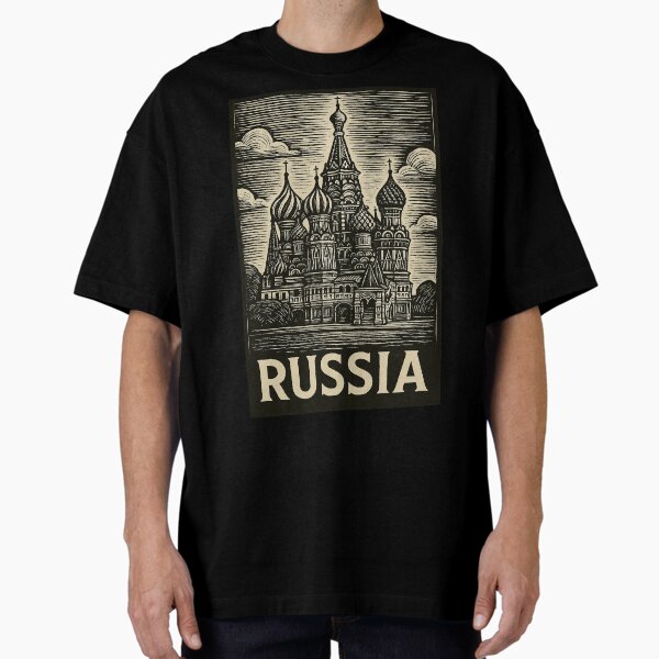 Artikel-Vorschau von Russland Linolschnitt Stil, designt und verkauft von Thistle-TShop.