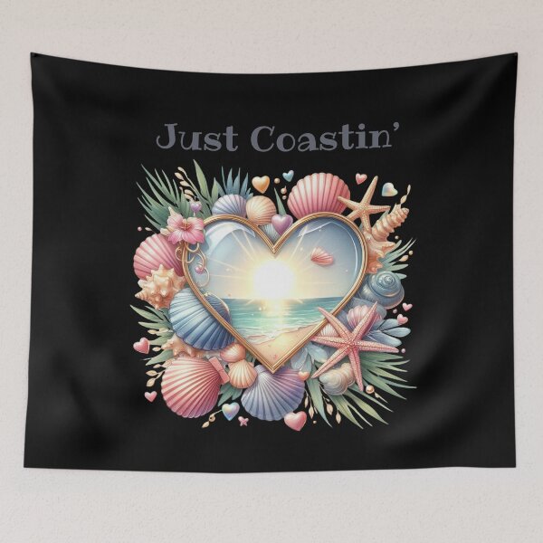 Item preview, Just Coastin’ – Relaxed Coastal Heart  designed and sold by Ela-graphicwiz.