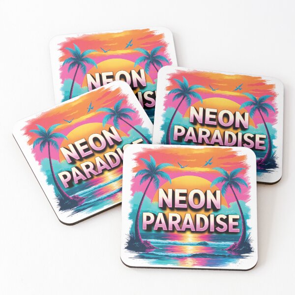 Item preview, Neon Paradise - Retro 80s Tropical Sunset Synthwave Art designed and sold by CreativeVisionsHub.