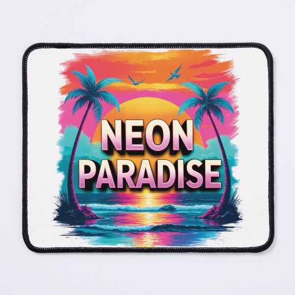 Item preview, Neon Paradise - Retro 80s Tropical Sunset Synthwave Art designed and sold by CreativeVisionsHub.