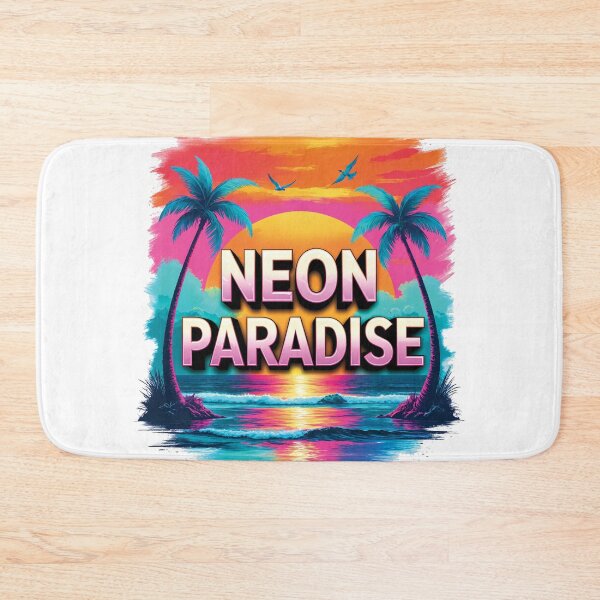 Item preview, Neon Paradise - Retro 80s Tropical Sunset Synthwave Art designed and sold by CreativeVisionsHub.
