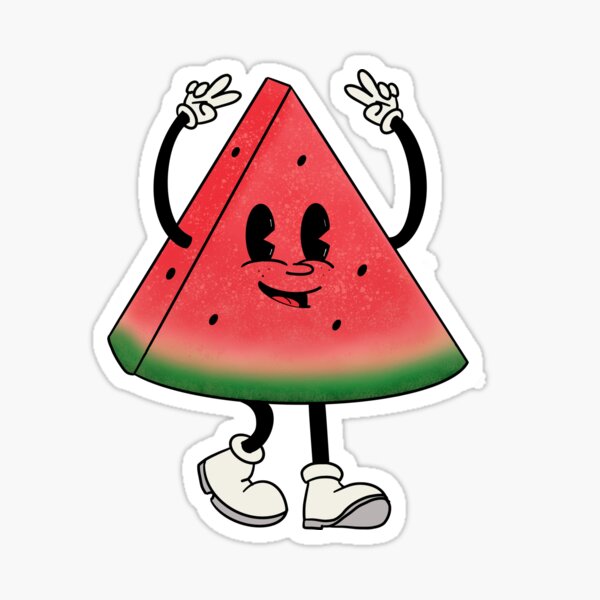 Artikel-Vorschau von Wassermelone Retro-Charakter Peace-Zeichen , designt und verkauft von Retro-Cake.