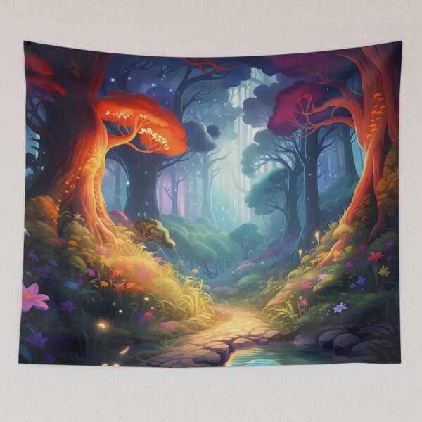 Item preview, Ethereal Treetops: Glow and Whimsy in Arboreal Symphony designed and sold by DrawnThreads.