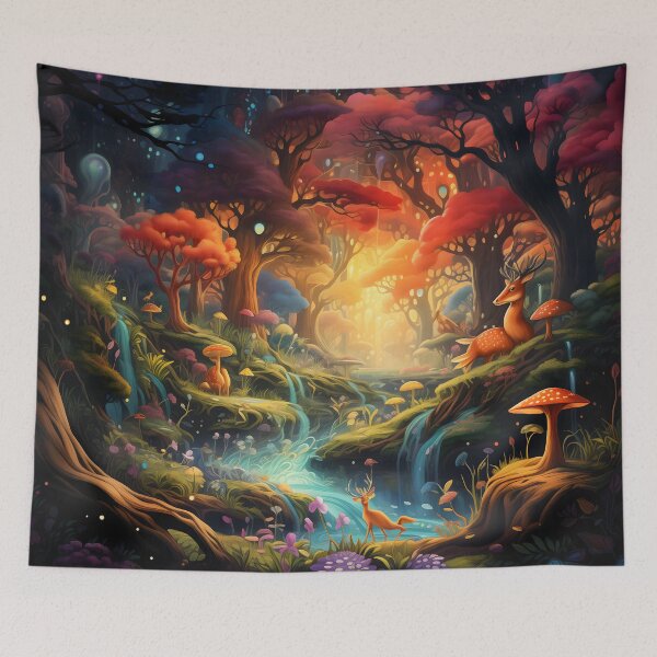 Item preview, Luminous Silhouettes: Whimsical Ballet of Towering Trees designed and sold by DrawnThreads.