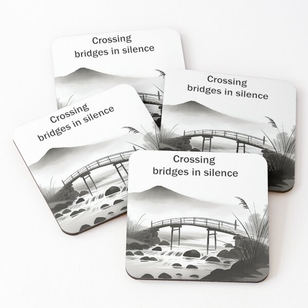 Item preview, Silent Passage – Minimalist Riverside Bridge designed and sold by GCBTienda.
