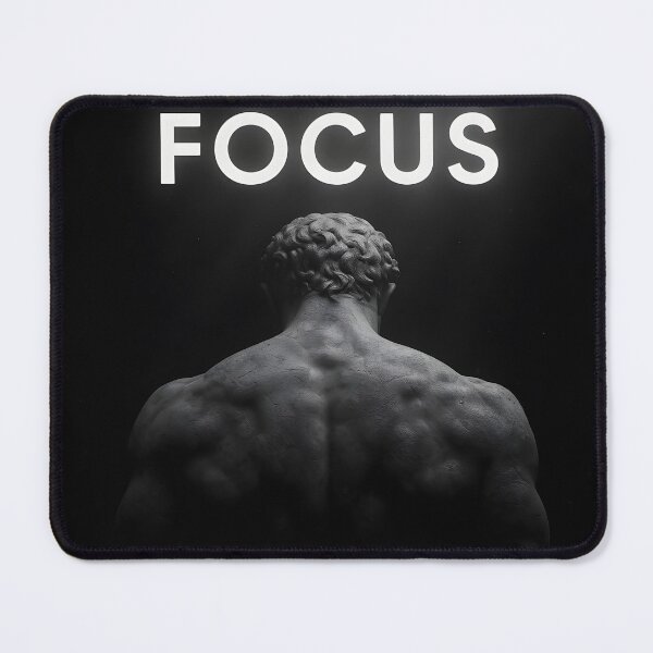 Item preview, FOCUS Motivational Wall Art – Grit and Discipline Poster with Classical Sculpture Aesthetic designed and sold by AbstractAuraArt.