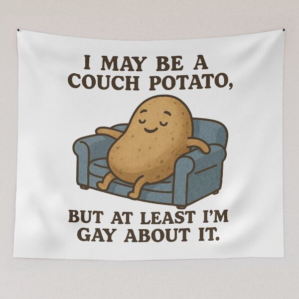 Item preview, Funny Couch Potato Gay Pride Humor designed and sold by Owcomm.