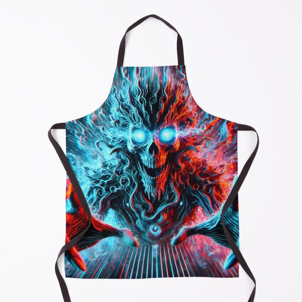 Item preview, Neon Terror – Electrified Spectral Demon in Fiery Chaos designed and sold by FusionCipher.