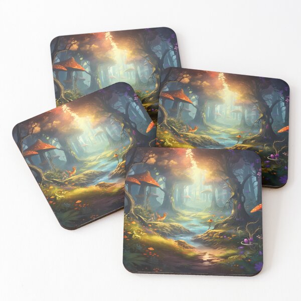 Artikelvorschau, Mystical Illumination: Towering Trees Alight with Wonder entworfen und verkauft von DrawnThreads.