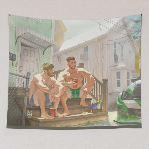 Item preview, Eddie & Seamus outside their apartment designed and sold by CeleryMan6.