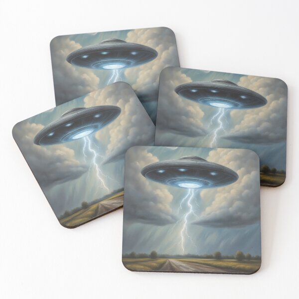 Item preview, Large UFO Above Country Road designed and sold by CalmnessbyChoice.