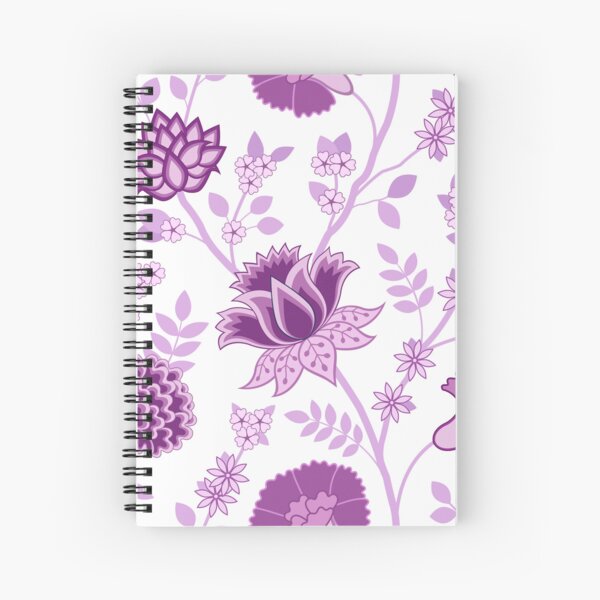 Aperçu de l'œuvre Motif floral jacobéen rose sur fond blanc créée et vendue par NataliePaskell.