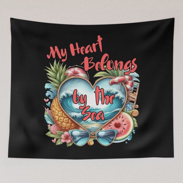 Item preview, My Heart Belongs by the Sea – Romantic Coastal Heart designed and sold by Ela-graphicwiz.