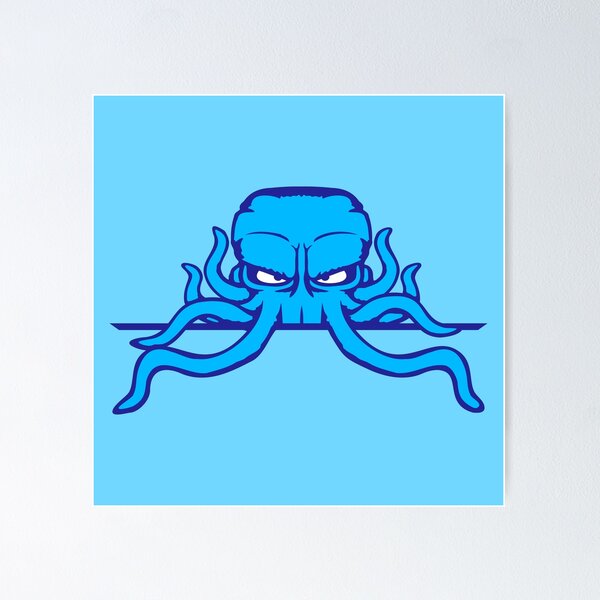 Item preview, Octopus hiding bag behind wall fence alien cool designed and sold by shirt-o-mat.