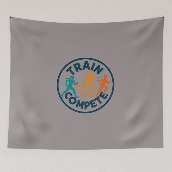 Item preview, "Train. Fuel. Compete. | Triathlon Sticker for Dedicated Athletes" designed and sold by Triathlongram.