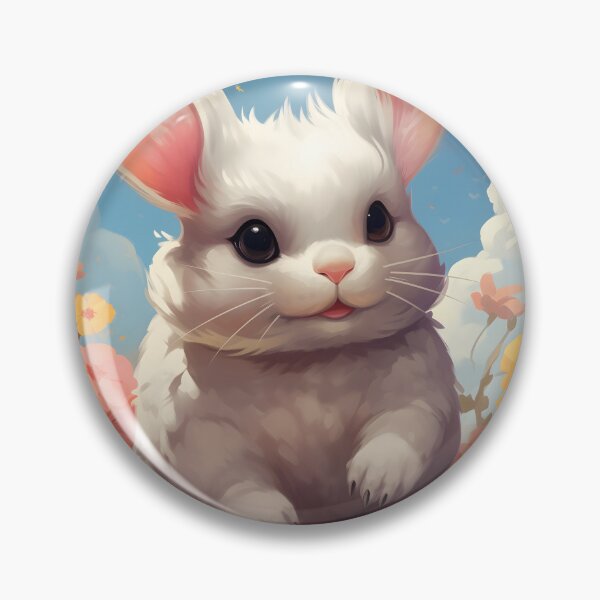 Item preview, Floral Elegance: Chinchilla's Poise Amidst Nature's Palette designed and sold by DrawnThreads.