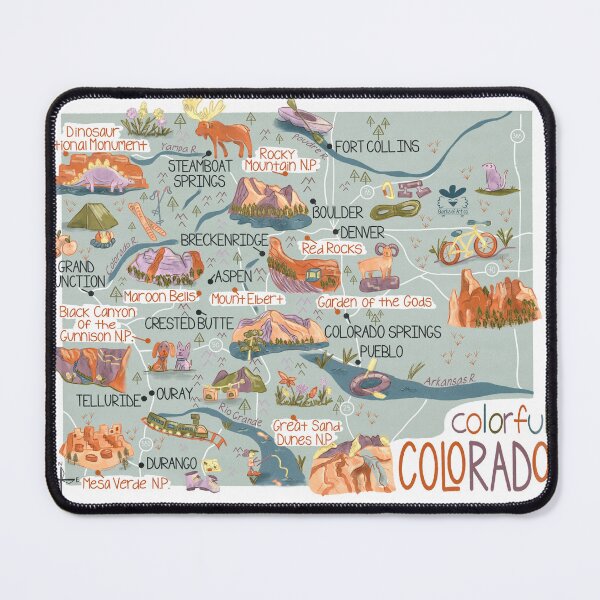 Item preview, Colorful Colorado Artistic Map designed and sold by Quirks of Art Co..