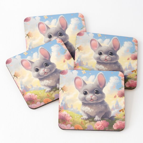 Artikelvorschau, Blooms and Whiskers: Chinchilla's Haven in Pastel Paradise entworfen und verkauft von DrawnThreads.