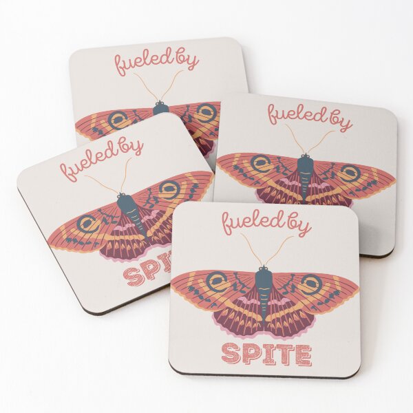 Item preview, Fueled by Spite Moth Design – Funny Mental Health Humor - Coral designed and sold by thistledewcraft.