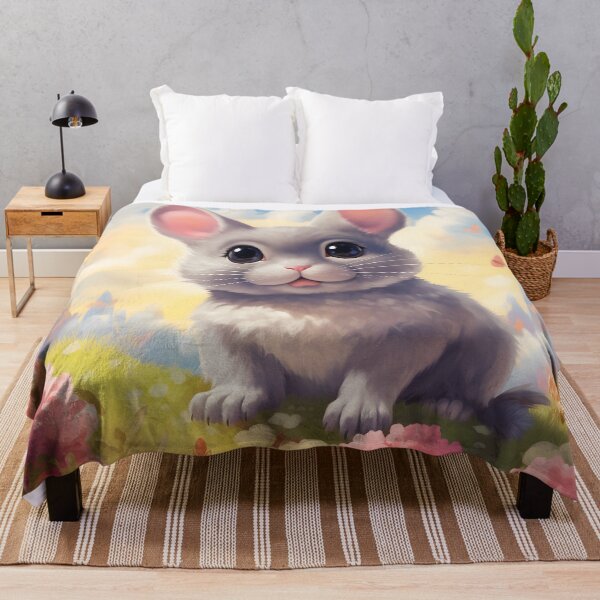 Item preview, Blooms and Whiskers: Chinchilla's Haven in Pastel Paradise designed and sold by DrawnThreads.