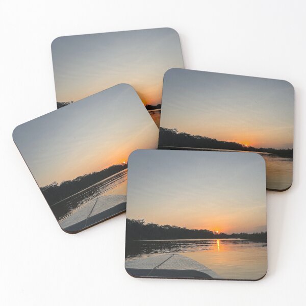 Item preview, tropical sunset view on river from a boat designed and sold by deignsbyphoebe.