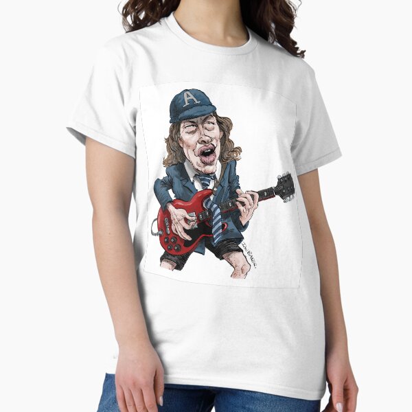 Item preview, Angus Young caricature by Ian Baker designed and sold by IanBakerToons.