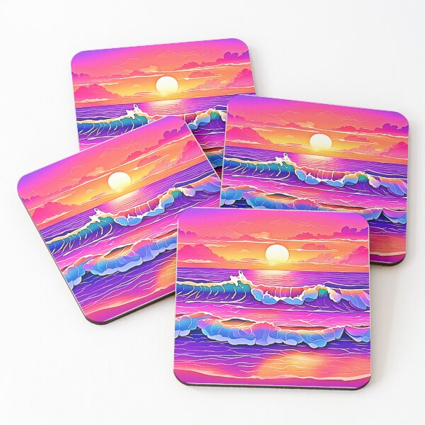 Item preview, Retro Wave Sunset Serenity designed and sold by Health And Fitness Posts e-Store.