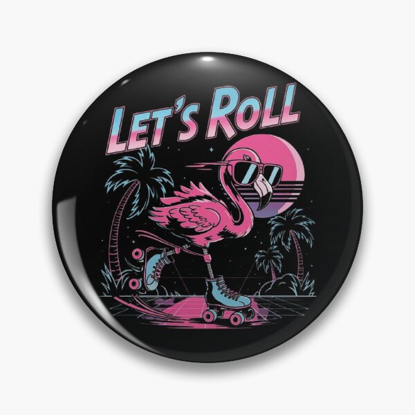 Artikelvorschau, Retro Flamingo Skating Design – Let’s Roll 80er Ästhetik Vaporwave Art entworfen und verkauft von love3617.